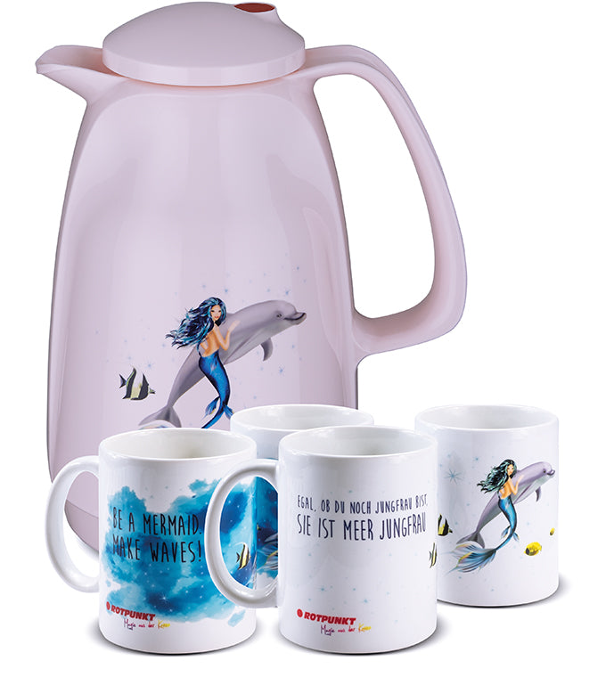 Meerjungfrau-Set cherry blossom - mit 2 Keramiktassen / Motiv 1 und 2