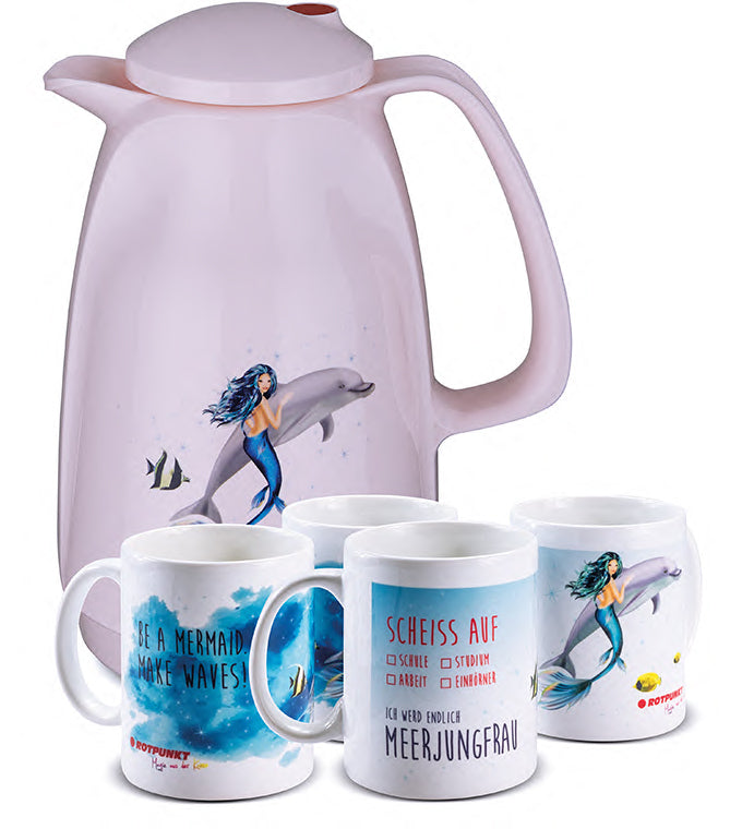 Meerjungfrau-Set cherry blossom - mit 2 Keramiktassen / Motiv 1 und 3