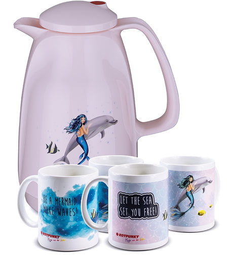 Meerjungfrau-Set cherry blossom - mit 2 Keramiktassen / Motiv 1 und 4