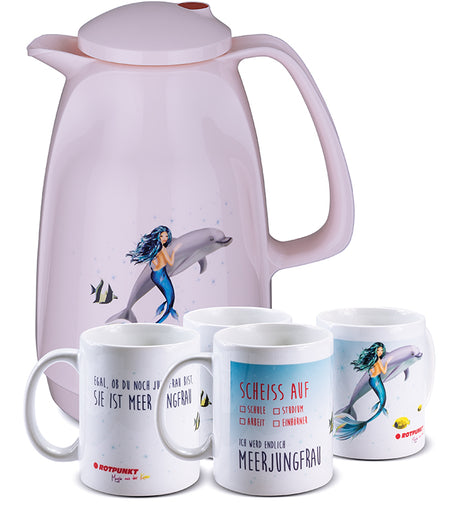 Meerjungfrau-Set cherry blossom - mit 2 Keramiktassen / Motiv 2 und 3