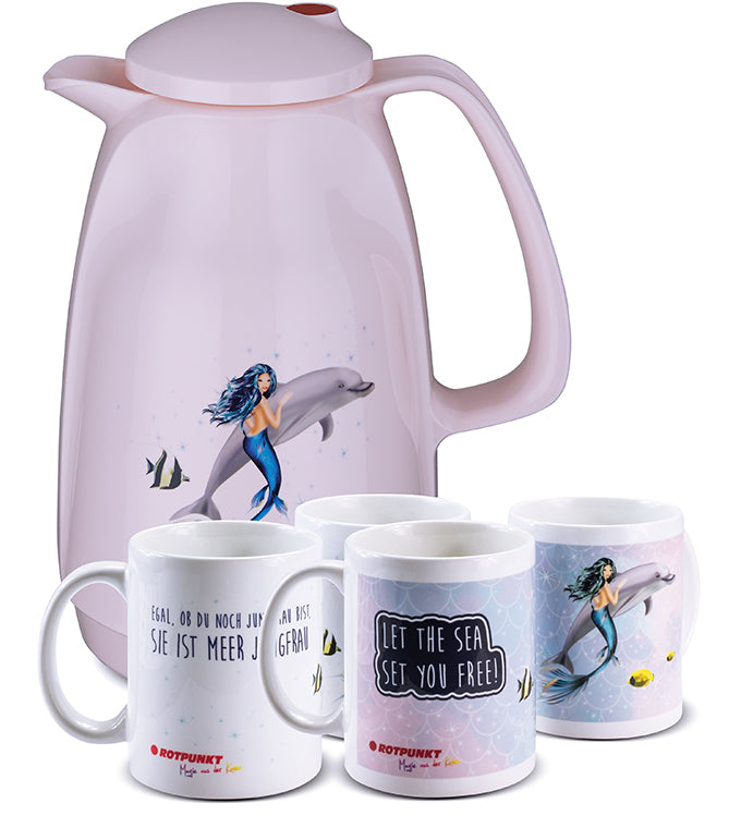 Meerjungfrau-Set cherry blossom - mit 2 Keramiktassen / Motiv 2 und 4