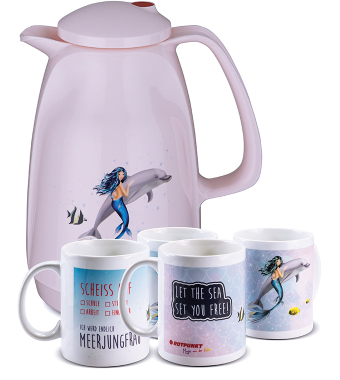 Meerjungfrau-Set cherry blossom - mit 2 Keramiktassen / Motiv 3 und 4