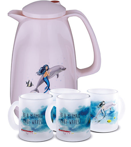 Meerjungfrau-Set cherry blossom - mit 2 Milchglastassen / Motiv 1