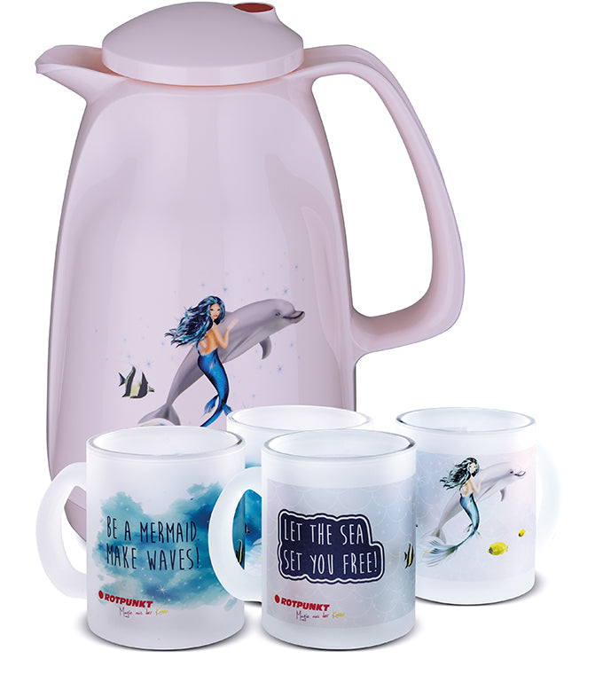 Meerjungfrau-Set cherry blossom - mit 2 Milchglastassen / Motiv 1 und 4