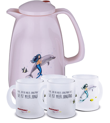 Meerjungfrau-Set cherry blossom - mit 2 Milchglastassen / Motiv 2