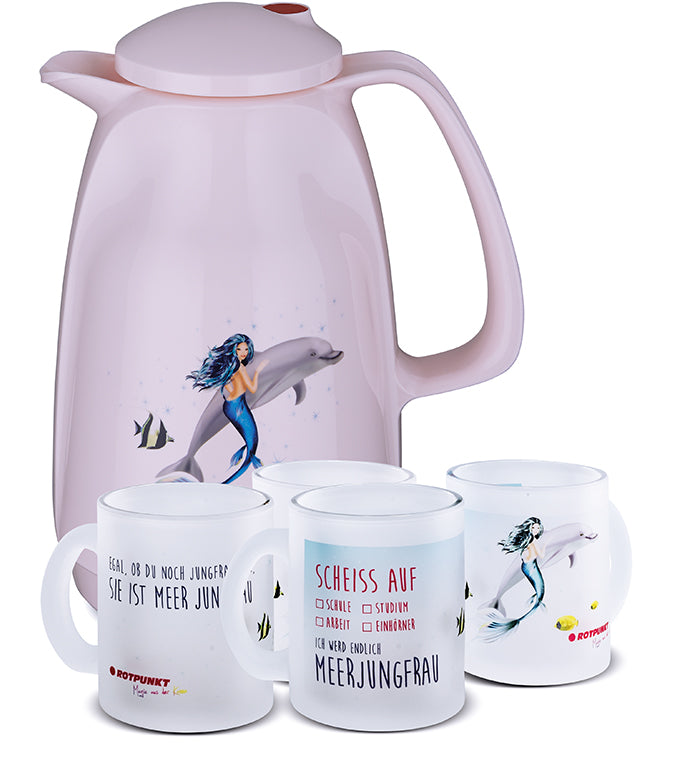 Meerjungfrau-Set cherry blossom - mit 2 Milchglastassen / Motiv 2 und 3