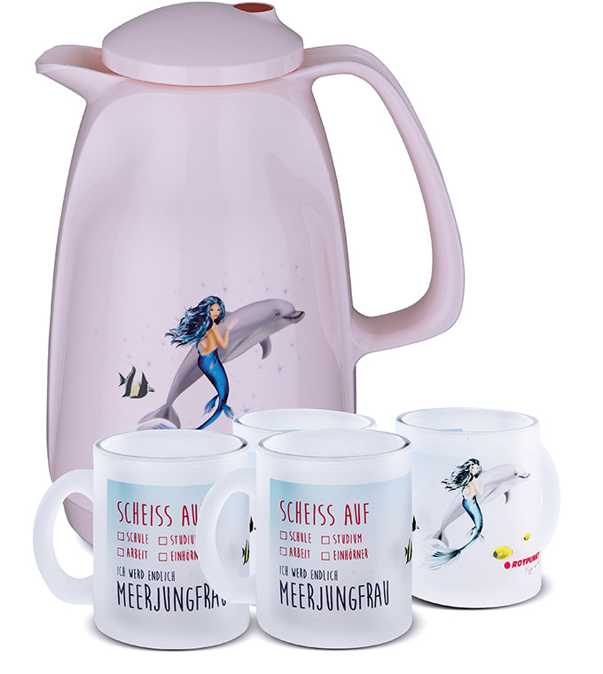 Meerjungfrau-Set cherry blossom - mit 2 Milchglastassen / Motiv 3