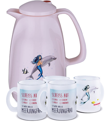 Meerjungfrau-Set cherry blossom - mit 2 Milchglastassen / Motiv 3