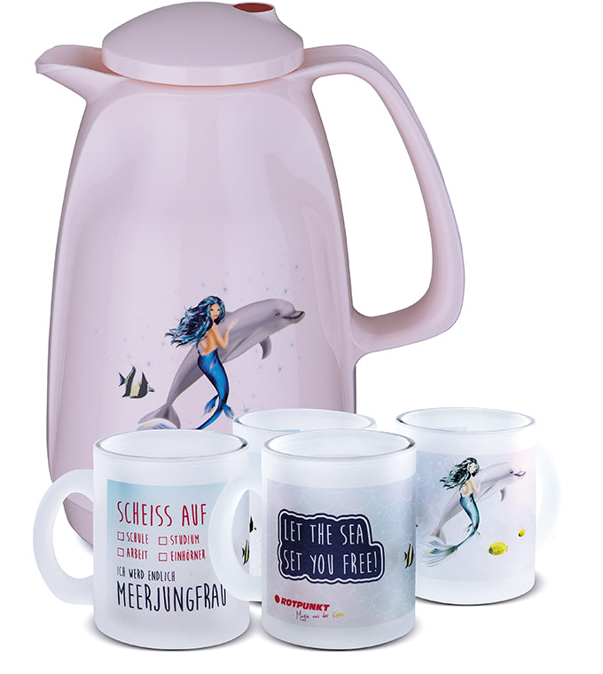 Meerjungfrau-Set cherry blossom - mit 2 Milchglastassen / Motiv 3 und 4