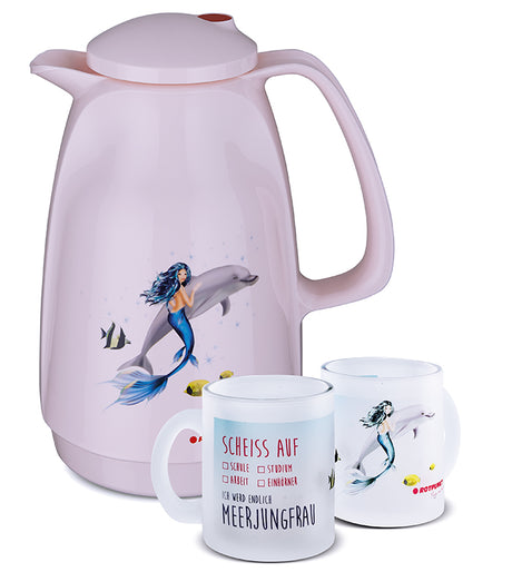 Meerjungfrau-Set cherry blossom - mit 1 Milchglastasse / Motiv 3