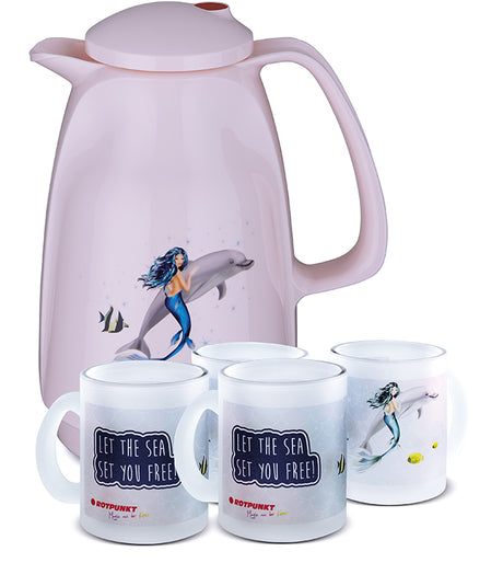 Meerjungfrau-Set cherry blossom - mit 2 Milchglastassen / Motiv 4