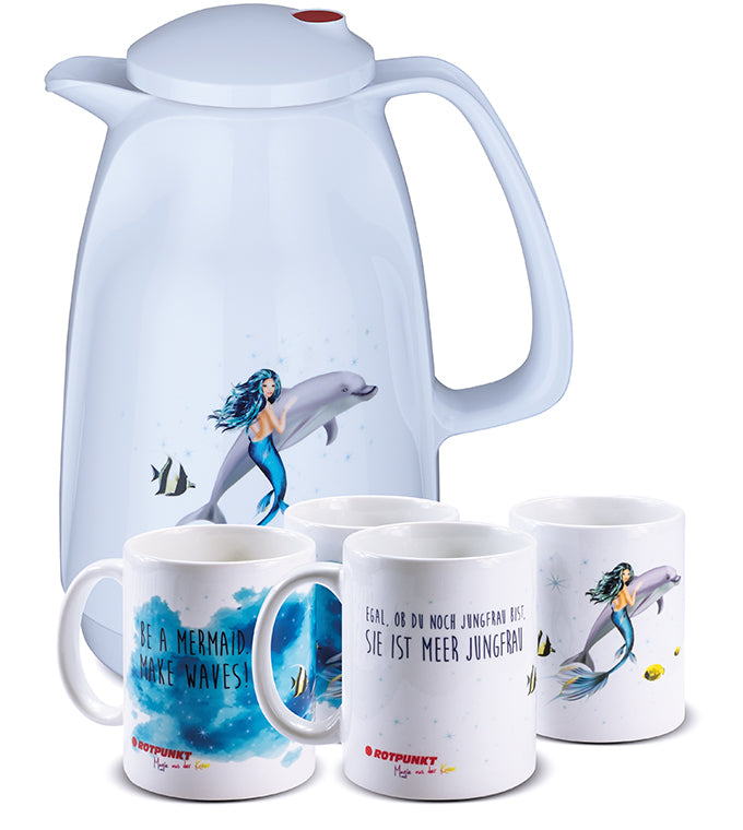 Meerjungfrau-Set polar - mit 2 Keramiktassen / Motiv 1 und 2