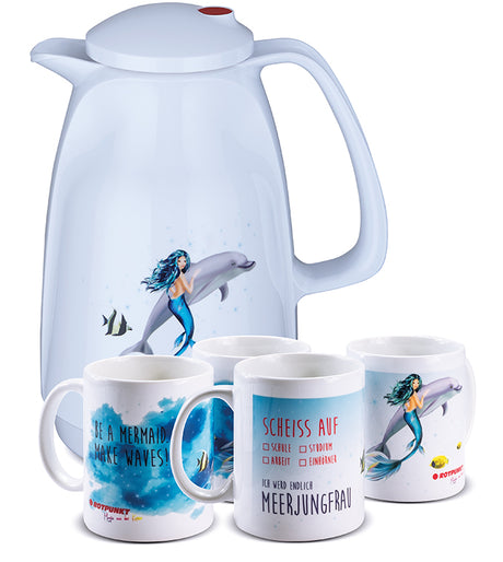 Meerjungfrau-Set polar - mit 2 Keramiktassen / Motiv 1 und 3