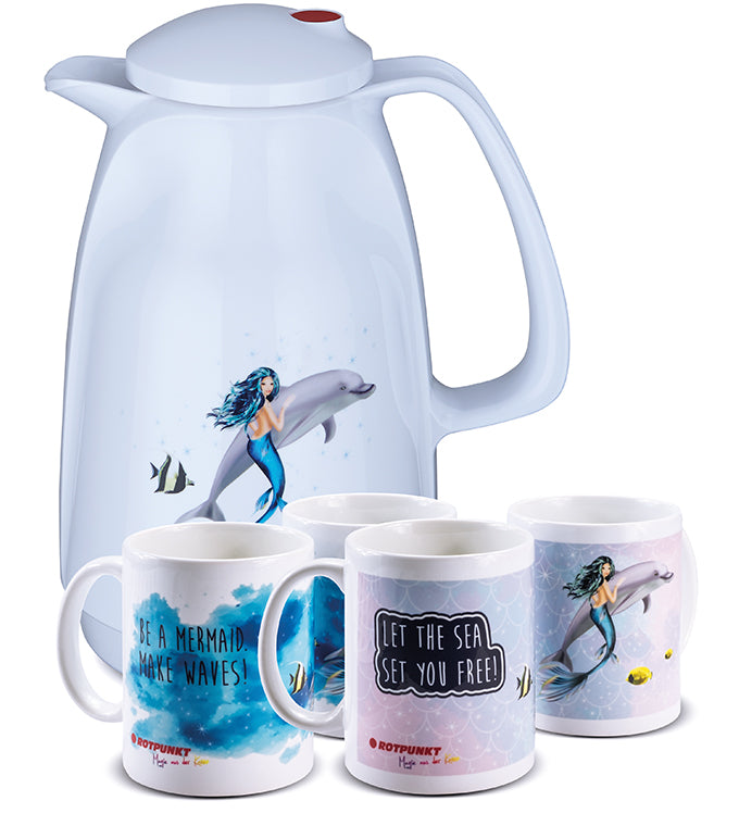 Meerjungfrau-Set polar - mit 2 Keramiktassen / Motiv 1 und 4