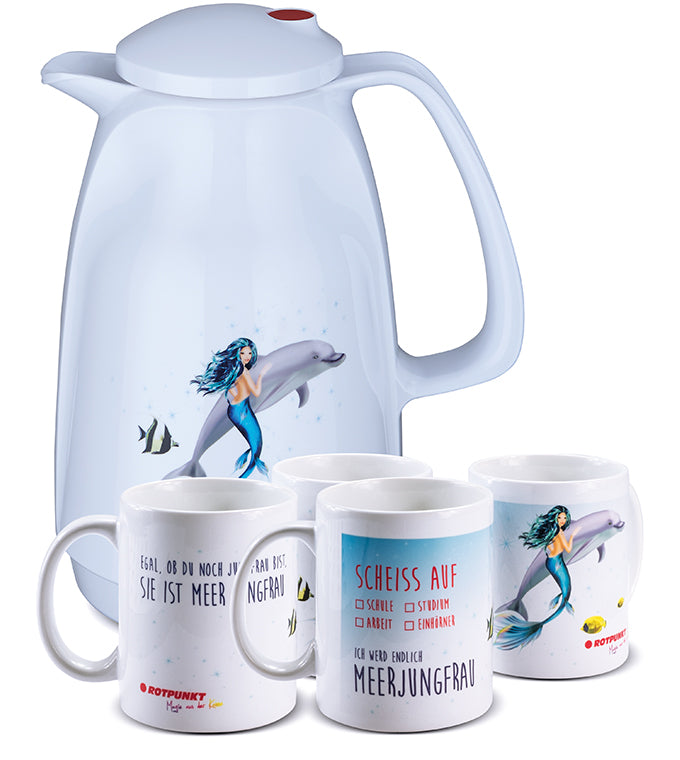Meerjungfrau-Set polar - mit 2 Keramiktassen / Motiv 2 und 3
