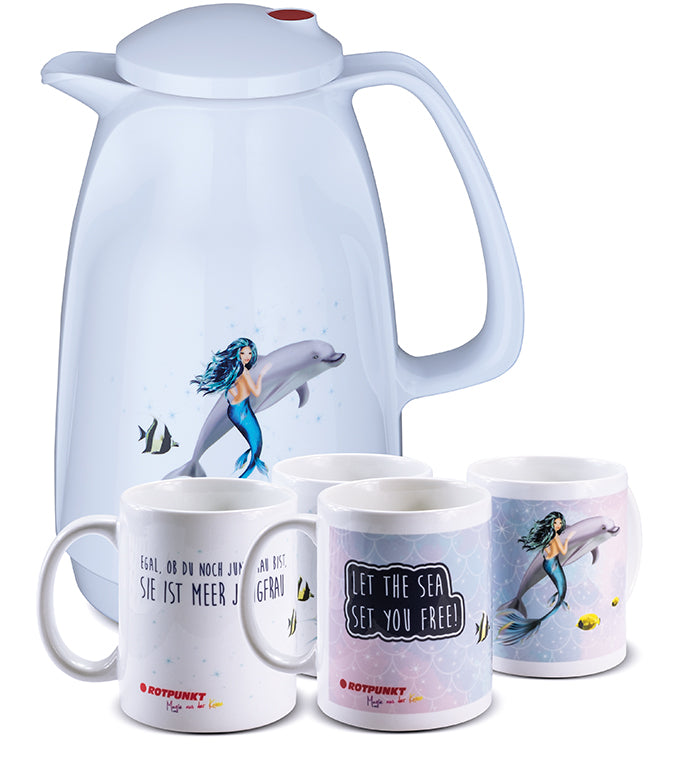 Meerjungfrau-Set polar - mit 2 Keramiktassen / Motiv 2 und 4