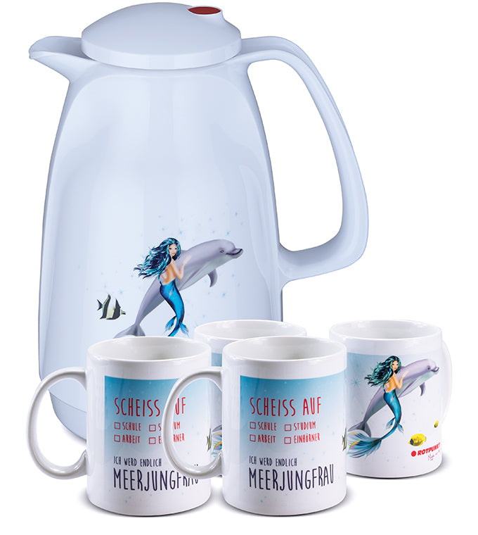 Meerjungfrau-Set polar - mit 2 Keramiktassen / Motiv 3