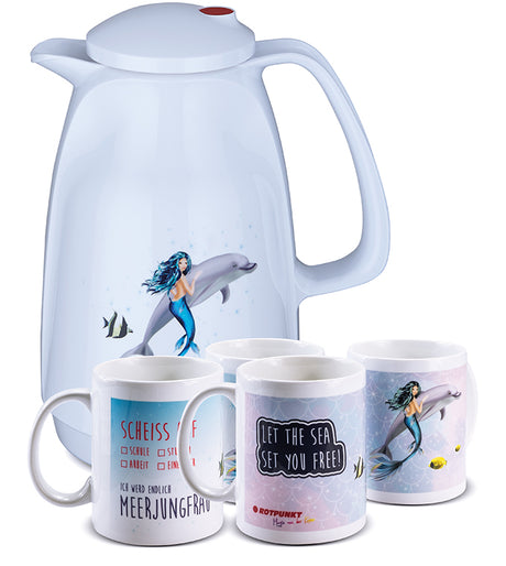 Meerjungfrau-Set polar - mit 2 Keramiktassen / Motiv 3 und 4
