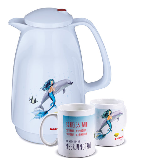 Meerjungfrau-Set polar - mit 1 Keramiktasse / Motiv 3