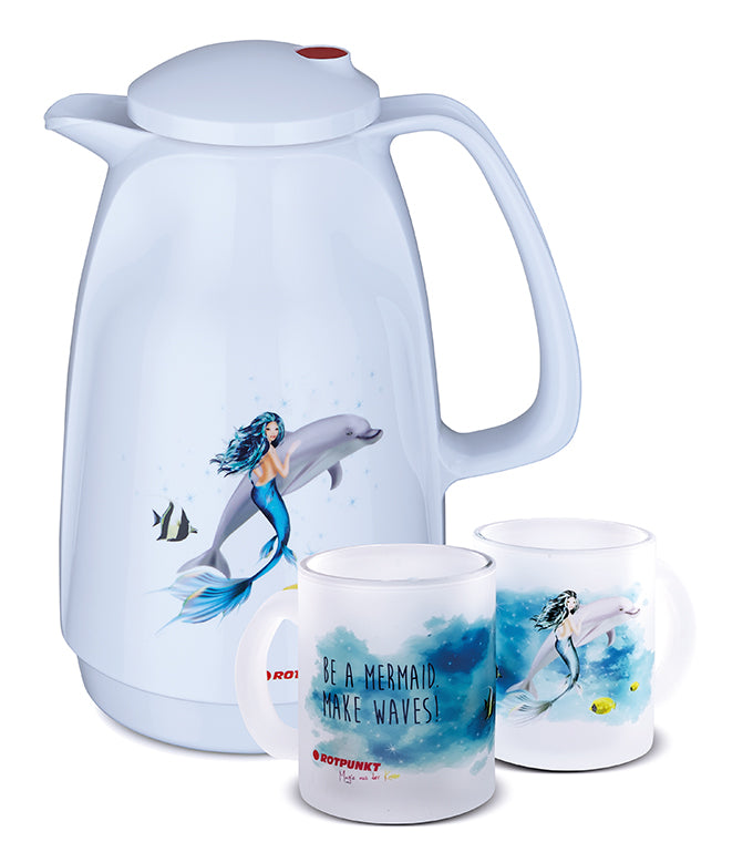Meerjungfrau-Set polar - mit 1 Milchglastasse / Motiv 1
