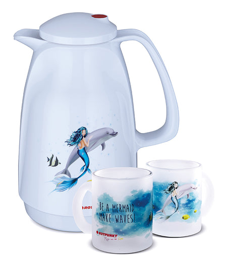 Meerjungfrau-Set polar - mit 1 Milchglastasse / Motiv 1