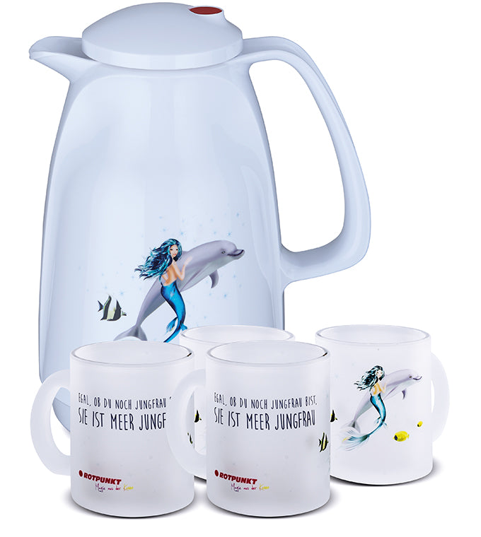 Meerjungfrau-Set polar - mit 2 Milchglastassen / Motiv 2