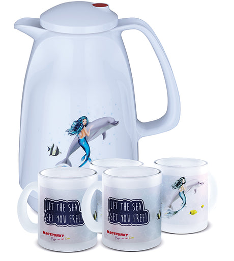 Meerjungfrau-Set polar - mit 2 Milchglastassen / Motiv 4