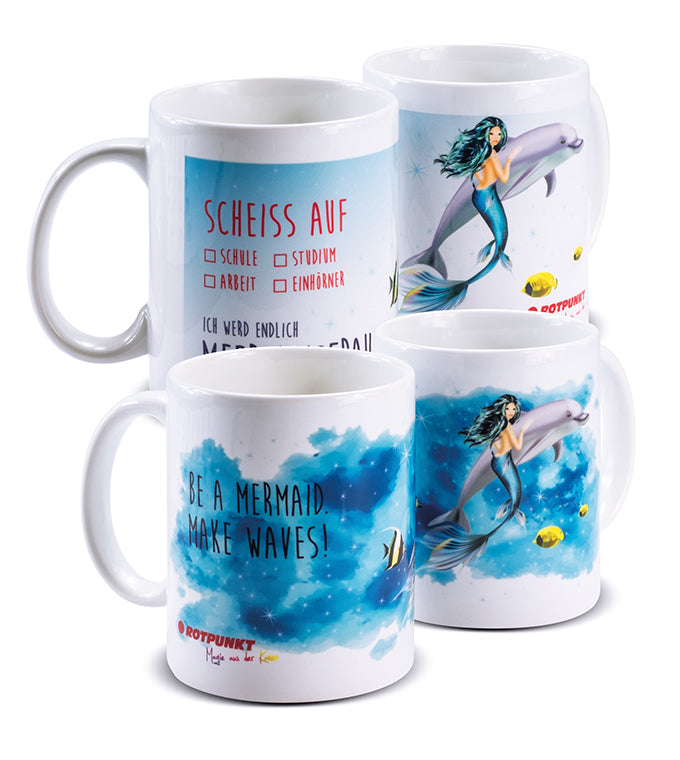 Meerjungfrau-Tassen - 2x Keramik / Motiv 1 und 3