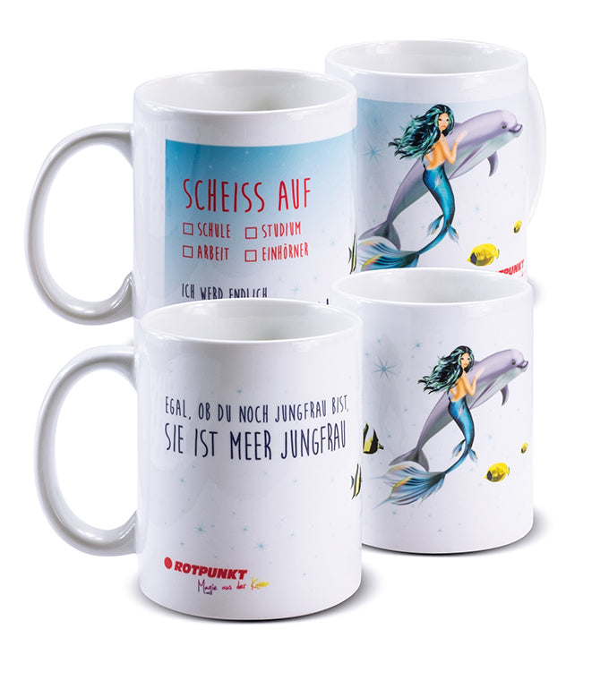 Meerjungfrau-Tassen - 2x Keramik / Motiv 2 und 3