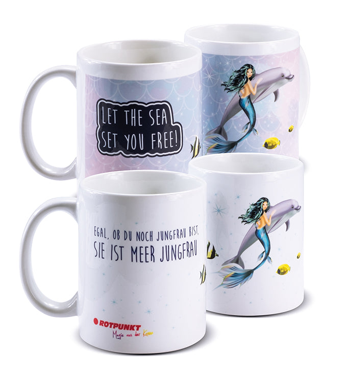 Meerjungfrau-Tassen - 2x Keramik / Motiv 2 und 4