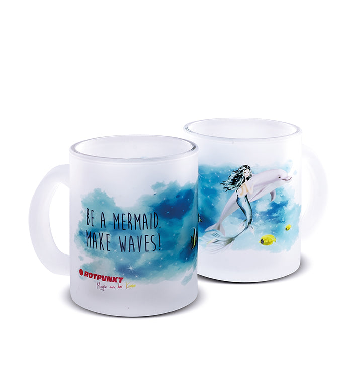 Meerjungfrau-Tassen - 1x Milchglas / Motiv 1