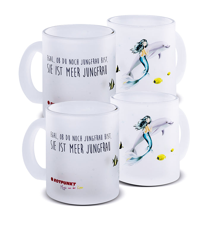 Meerjungfrau-Tassen - 2x Milchglas / Motiv 2