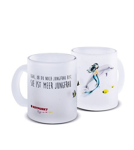 Meerjungfrau-Tassen - 1x Milchglas / Motiv 2