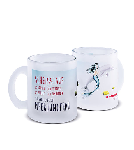 Meerjungfrau-Tassen - 1x Milchglas / Motiv 3