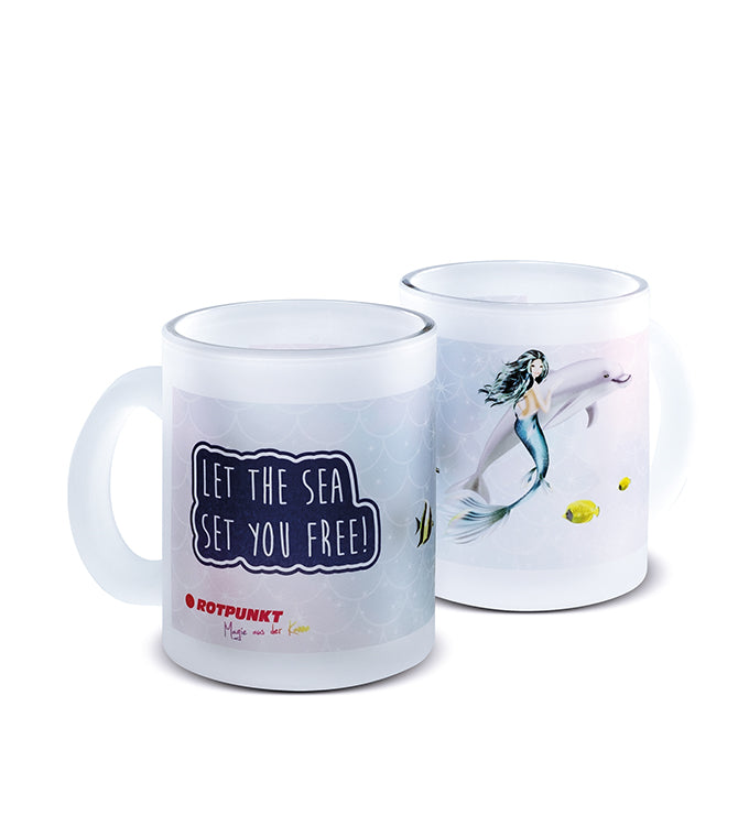 Meerjungfrau-Tassen - 1x Milchglas / Motiv 4