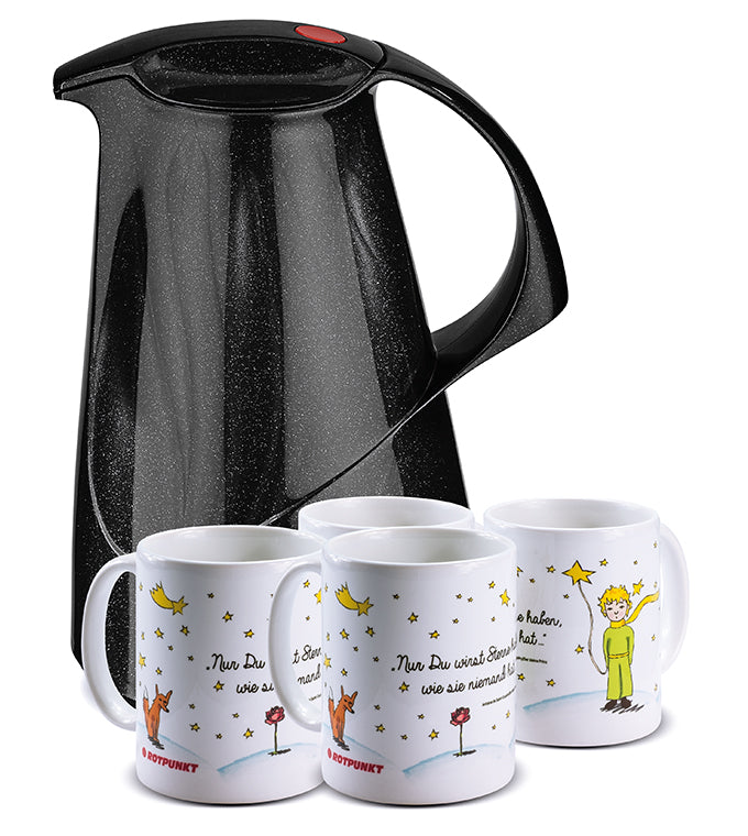 Set Der Prinz & sein Fuchs black - mit 2 Keramiktassen / Motiv 2