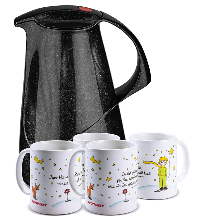 Set Der Prinz & sein Fuchs black - mit 2 Keramiktassen / Motiv 2 und 3