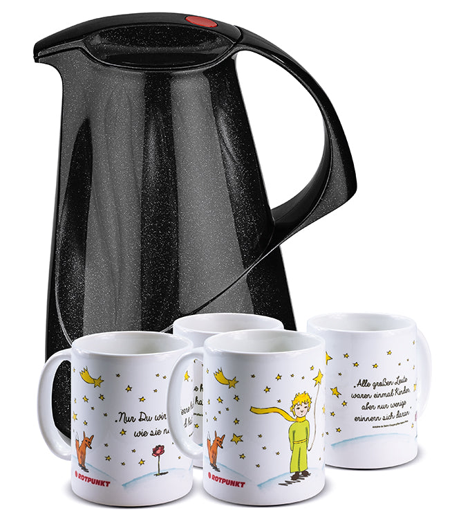 Set Der Prinz & sein Fuchs black - mit 2 Keramiktassen / Motiv 2 und 4