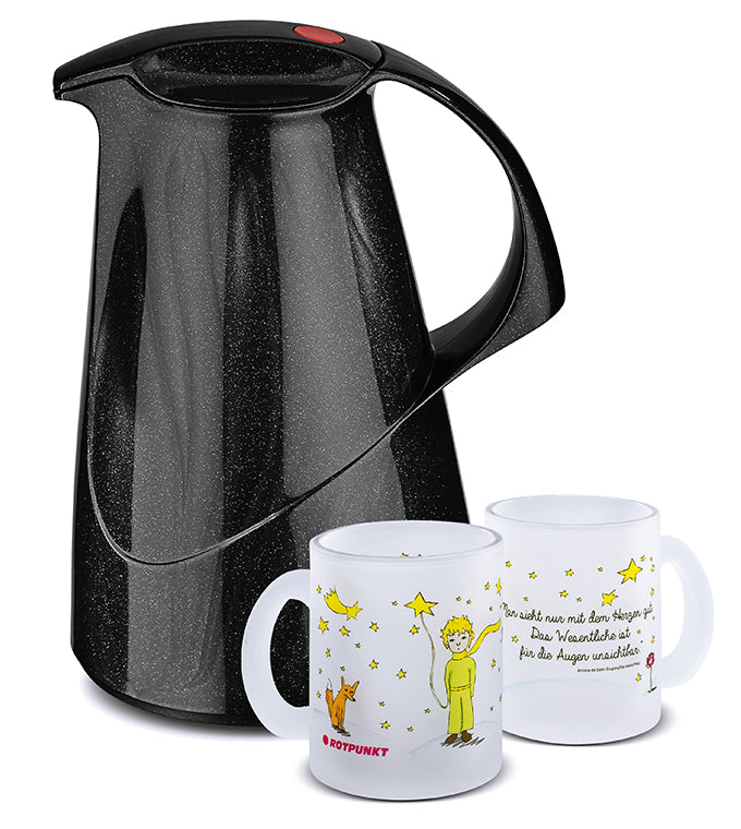 Set Der Prinz & sein Fuchs black - mit 1 Milchglastasse / Motiv 1