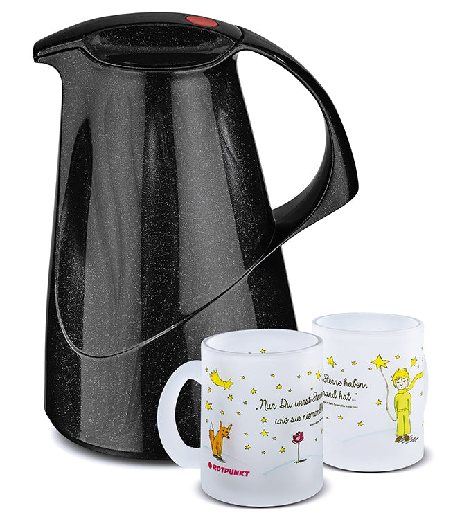 Set Der Prinz & sein Fuchs black - mit 1 Milchglastasse / Motiv 2