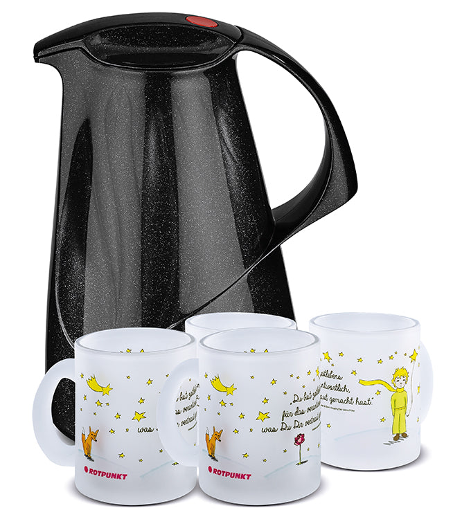 Set Der Prinz & sein Fuchs black - mit 2 Milchglastassen / Motiv 3