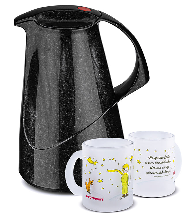 Set Der Prinz & sein Fuchs black - mit 1 Milchglastasse / Motiv 4