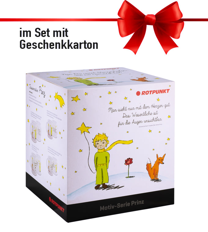 Set Der Prinz & sein Fuchs - mit 2 Milchglastassen / Motiv 1 und 3