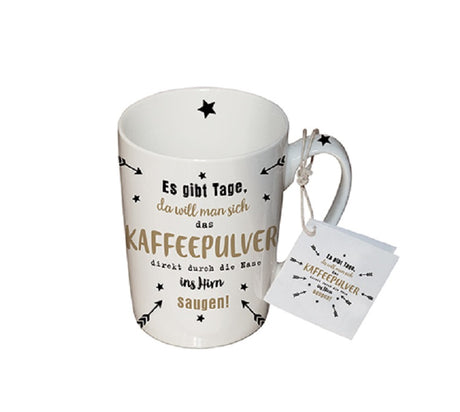 PAPERPRODUCTS DESIGN Henkelbecher aus Porzellan – Ø 8 cm - Kaffeepulver