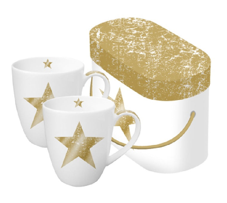 PAPERPRODUCTS DESIGN Henkelbecher 2er-Set - Star Fashion real gold