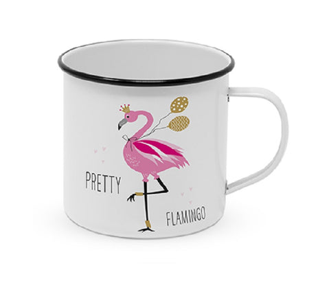 PAPERPRODUCTS DESIGN Happy Metal Mug - Pretty Flamingo