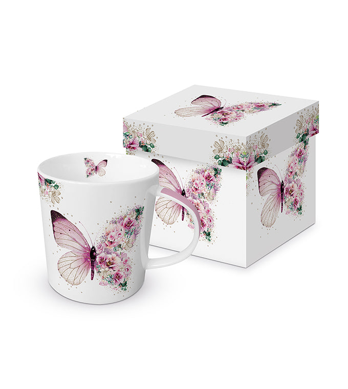 PAPERPRODUCTS DESIGN Trend Mug in rechteckiger Geschenkdose - Butterfly Flowers