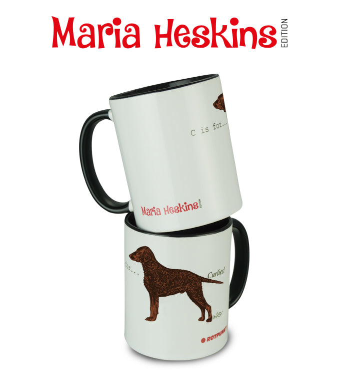 Tasse Maria Heskins Edition - Curly Coated Retriever braun | 2 Tassen