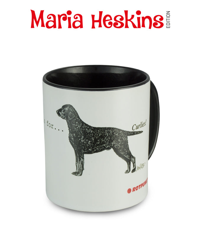 Tasse Maria Heskins Edition - Curly Coated Retriever schwarz | 1 Tasse