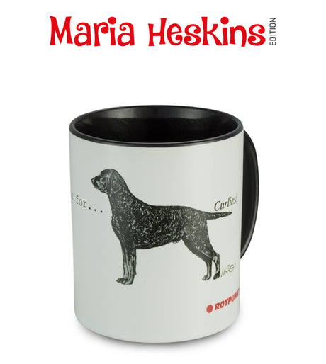 Tasse Maria Heskins Edition - Curly Coated Retriever schwarz | 1 Tasse individualisiert